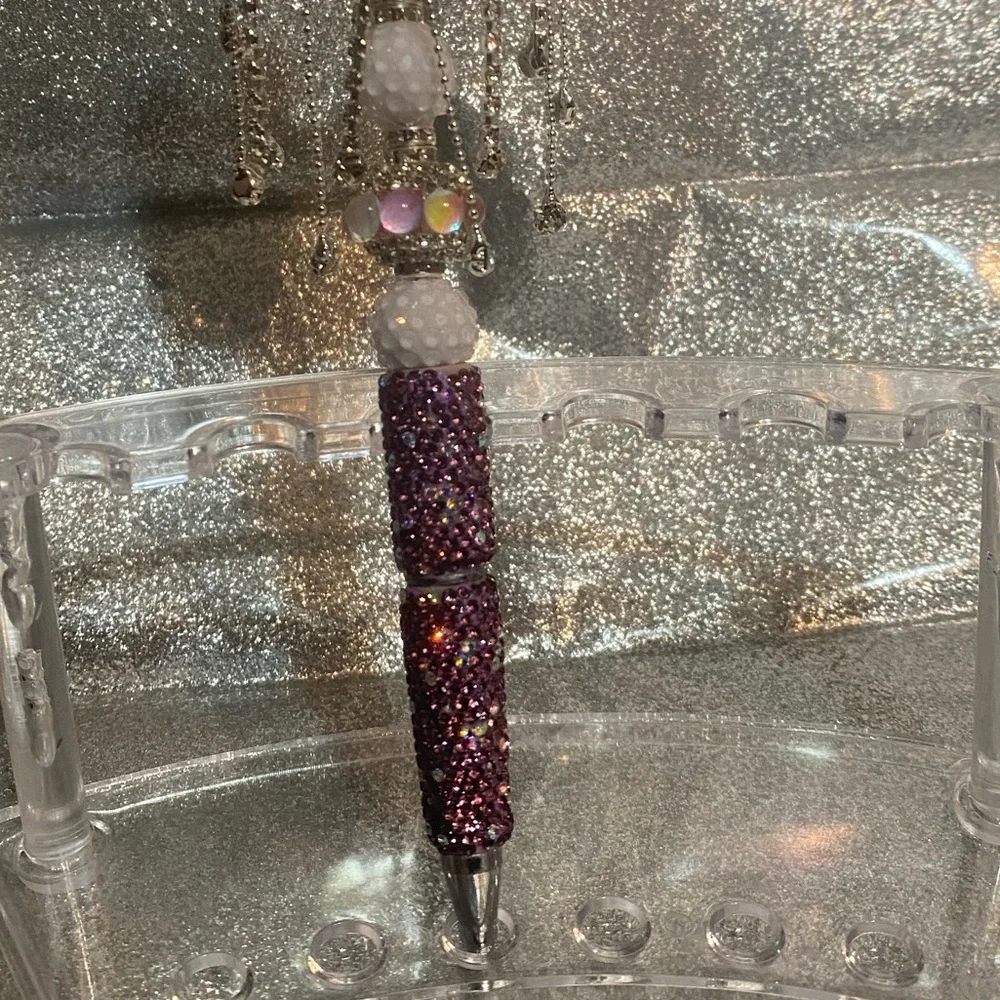 The Lord’s Prayer Purple Rhinestone Pen with Pen Extender